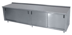 Mesa de trabajo 120 x 36 pulg con base gabinete acero inoxidable 304 calibre 14