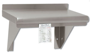 Repisa a muro de acero inoxidable calibre 18 60 x 12 pulg