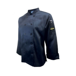 Filipina de chef para mujer Chef Regalia entallada, manga larga y puños franceses, talla S, negra