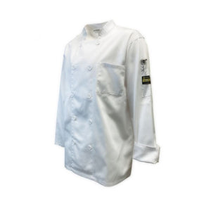 Filipina de chef Chef Regalia corte relajado, manga larga y puños franceses, talla XL, blanca