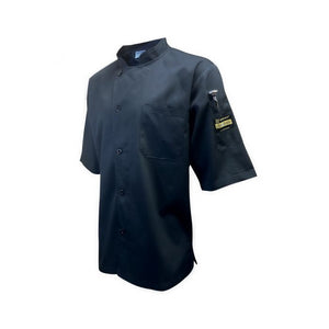 Camisa de chef Chef Regalia entallada ventilada de manga corta, talla L, negra