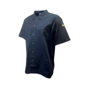 Camisa de chef Chef Regalia manga corta con broches, talla L, negra