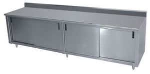 Mesa de trabajo 108 x 36 pulg con base gabinete acero inoxidable 304 calibre 14