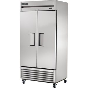 Refrigerador vertical de 39-1/2", 2 puertas, puertas sólidas, batientes, acero inoxidable