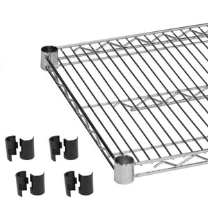 Repisa cromada 24" x 54" con 4 juegos de clips plásticos