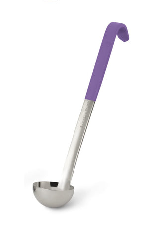 Cucharón 2 oz de una pieza uso rudo acero inoxidable con morado Kool-Touch® mango
