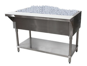 Mostrador de servicio frío con hielo 77-3/4 x 30-5/8 x 34-3/8 pulg acero inoxidable calibre 18