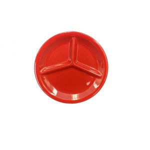 Plato de 3 compartimentos de melamina 10-1/4", 3 COMPARTMENT PLAT" Pure Red