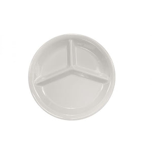 Plato de 3 compartimentos de melamina 10-1/4" Ivory