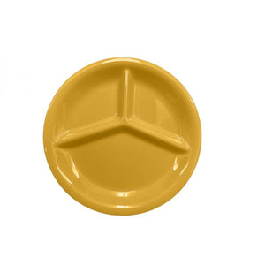 Plato de 3 compartimentos de melamina 10-1/4" Yellow