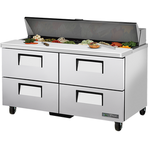 Mesa refrigerada para sandwiches y ensaladas de 60-3/8", 4 cajones, 16 insertos