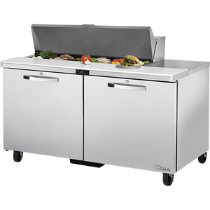 Mesa refrigerada para sandwiches y ensaladas de 60-3/8", 2 puertas, 4 repisas, 12 insertos, Spec Package 3