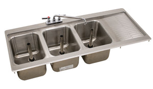 Tarja para bar 48-5/16 x 21-1/8 x 11-8/10 pulg lado derecho drop-in acero inoxidable calibre 20