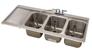Tarja para bar 48-5/16 x 21-1/8 x 11-8/10 pulg lado izquierdo drop-in acero inoxidable calibre 20