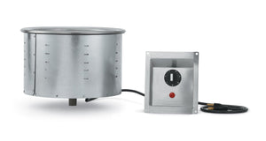 Baño María 11 qt 208-240 V redondo modular empotrable con controles infinitos - 13.375 x 11.68" - 240 V, 720 - 960 W, 3.5 - 4