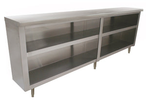 Gabinete para vajilla 84 x 18 x 35-1/2 pulg con base abierta acero inoxidable