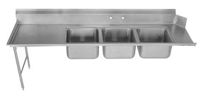 Mesa para lavavajillas con tarja de 3 compartimentos lado izquierdo 84 pulg