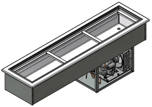 Unidad fría Slim Series para insertos 71-1/4 x 18-5/8 x 24-1/8 pulg drop-in acero inoxidable calibre 18
