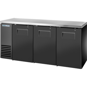 Refrigerador contra-barra de una zona de 72-1/8", 3 puertas, puertas sólidas, cubierta de acero inoxidable, exterior negro