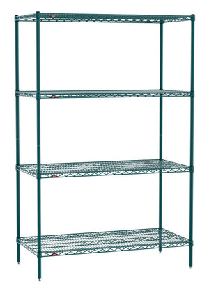 Anaquel Metro Super Erecta de 4 repisas epóxico Metroseal verde