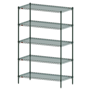 Unidad inicial de anaquel Metro Super Adjustable Super Erecta epóxico Metroseal verde