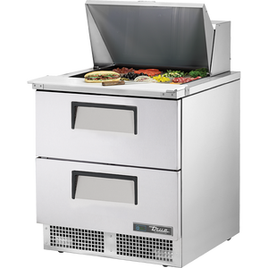 Mesa refrigerada para preparación de alimentos de 32-1/8", 2 cajones, 12 insertos