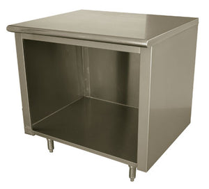 Mesa de trabajo con gabinete abierto 36 x 24 pulg acero inoxidable 304 calibre 16
