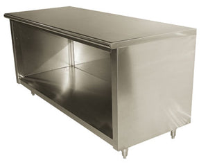 Mesa de trabajo con gabinete abierto 60 x 30 pulg acero inoxidable 304 calibre 14