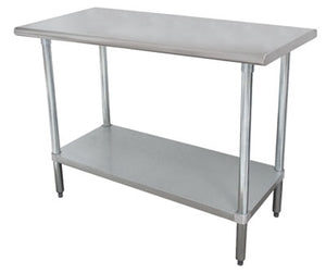 Mesa de trabajo 72 pulg ancho x 18 pulg fondo acero inoxidable 430 calibre 16