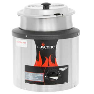 120 V redondo Cayenne® sobre mostrador calentador con 4 qt inset y hinge tapa