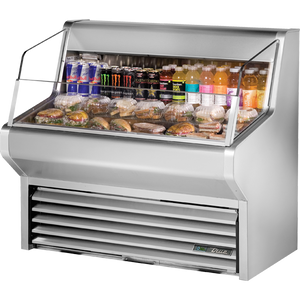Exhibidor refrigerado de cortina de aire de 48-1/8", 3 repisas, acero inoxidable