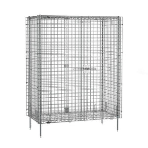 Metro qwikSLOT Stationary Security Shelving Unit, cromado