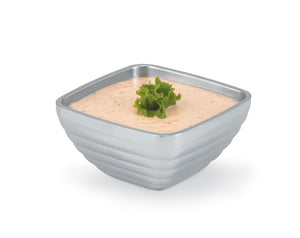 Bowl de servicio de acero inoxidable de doble pared 3/4 qt cuadrado con patrón panal