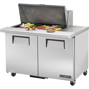 Mesa refrigerada para sandwiches y ensaladas de 48-3/8", mega top, 2 puertas, 4 repisas, 15 insertos