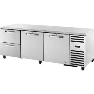 Refrigerador bajo mostrador de 93-1/4", 2 puertas, puertas sólidas, batientes, 2 cajones, 4 repisas, Spec Package 3
