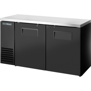 Refrigerador contra-barra de una zona de 60-1/8", 2 puertas, puertas sólidas, cubierta de acero inoxidable, exterior negro