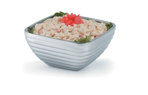 Bowl de servicio de acero inoxidable de doble pared 3.2 qt cuadrado con patrón panal
