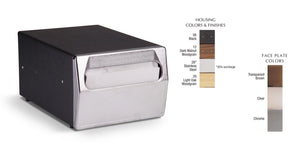1-sided cubierta de acero inoxidable servilletas dispensador con cromado faceplate