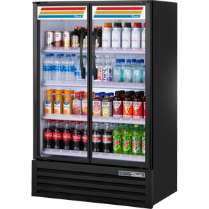 Refrigerador exhibidor slim line de 36", 2 puertas, puertas de cristal