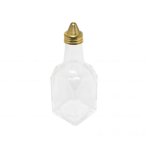 Aceitera/vinagrera de vidrio con tapa dorado 6 OZ