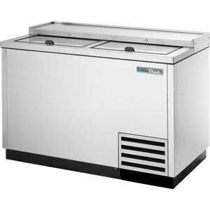 Enfriador horizontal para botellas de 49-5/8", tapa corrediza sólida, exterior de acero inoxidable