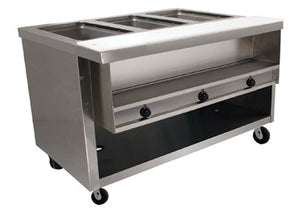 Mesa caliente eléctrica heavy duty con 6 pozos sellados 93-1/8 x 35-3/4 x 35-1/2 pulg