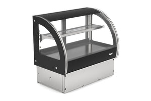 36" ancho 120 V curved-vidrio empotrable refrigerado exhibición carcasa con rear acceso