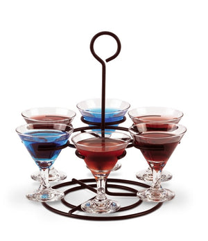 Caddy de alambre para degustación de 6 compartimentos
