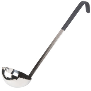 Cucharón 8 oz uso rudo acero inoxidable con negro Kool-Touch® mango