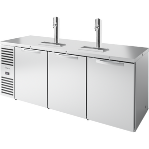 Refrigerador para bar de doble acceso de una zona de 84", 6 puertas, puertas sólidas, exterior de acero inoxidable