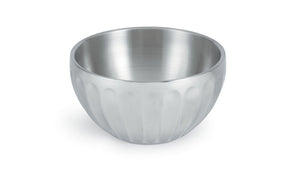 Bowl de servicio de acero inoxidable de doble pared 6 9/10 qt redondo acanalado
