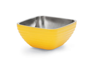 Bowl de servicio de doble pared 5.2 qt cuadrado color amarillo