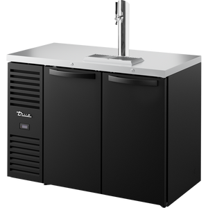Refrigerador para bar de una zona de 48", 2 puertas, puertas sólidas, exterior negro