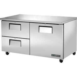 Refrigerador bajo mostrador de 60-3/8", 1 puerta, puerta sólida, batientes, 2 cajones, 2 repisas